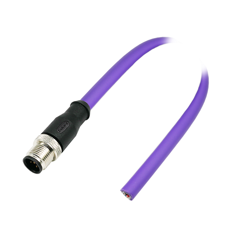 CAN BUS M12 A code 5pin male straight molded cable,shielded